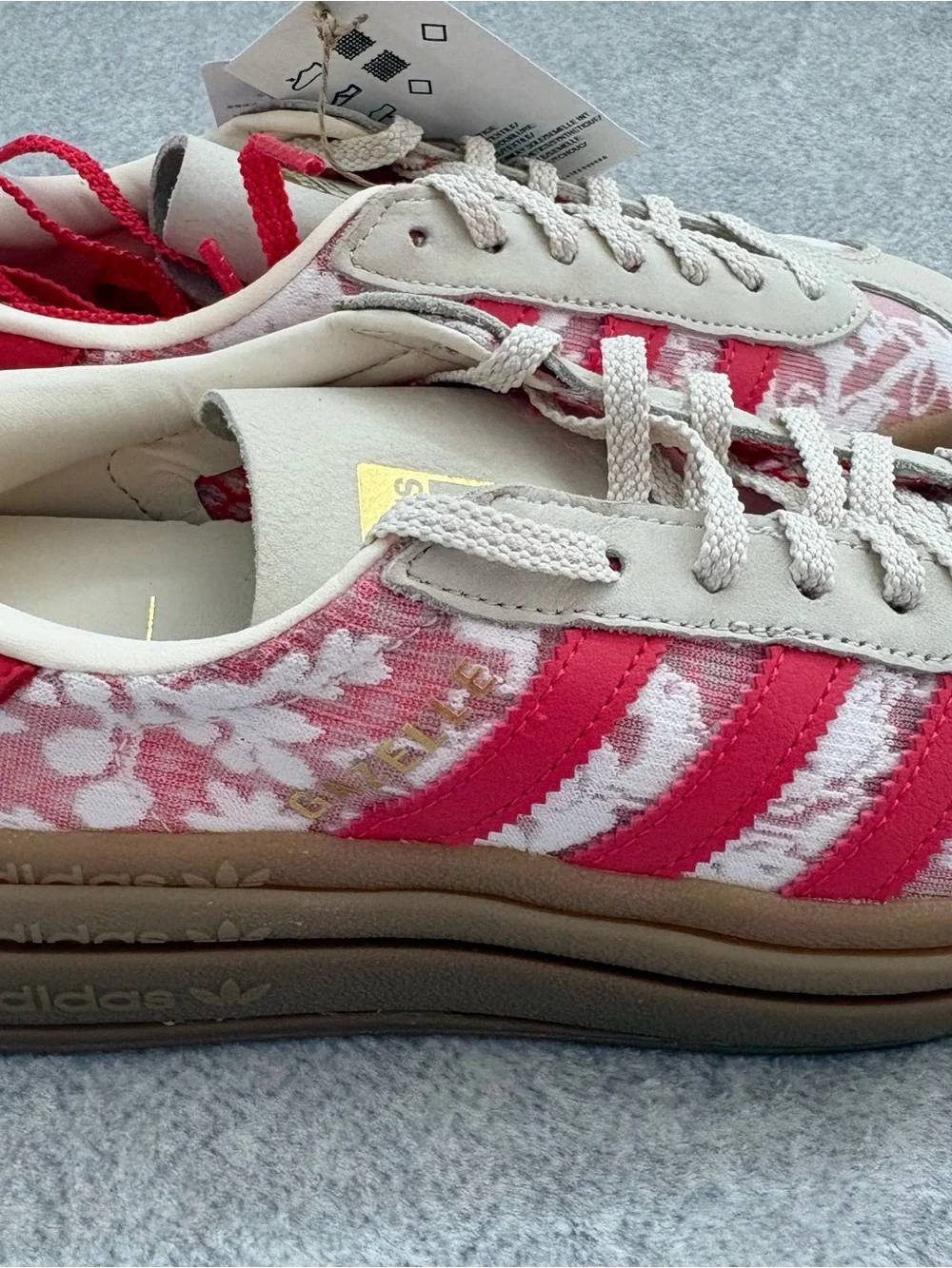 adidas Originals Pink and Cream Floral Athletic Sneakers - Picture 2 of 4